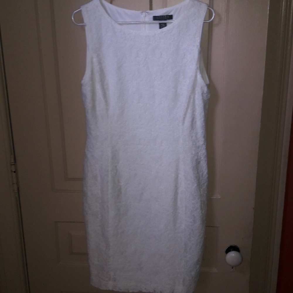 Ralph Lauren white lace cocktail dress sz 12